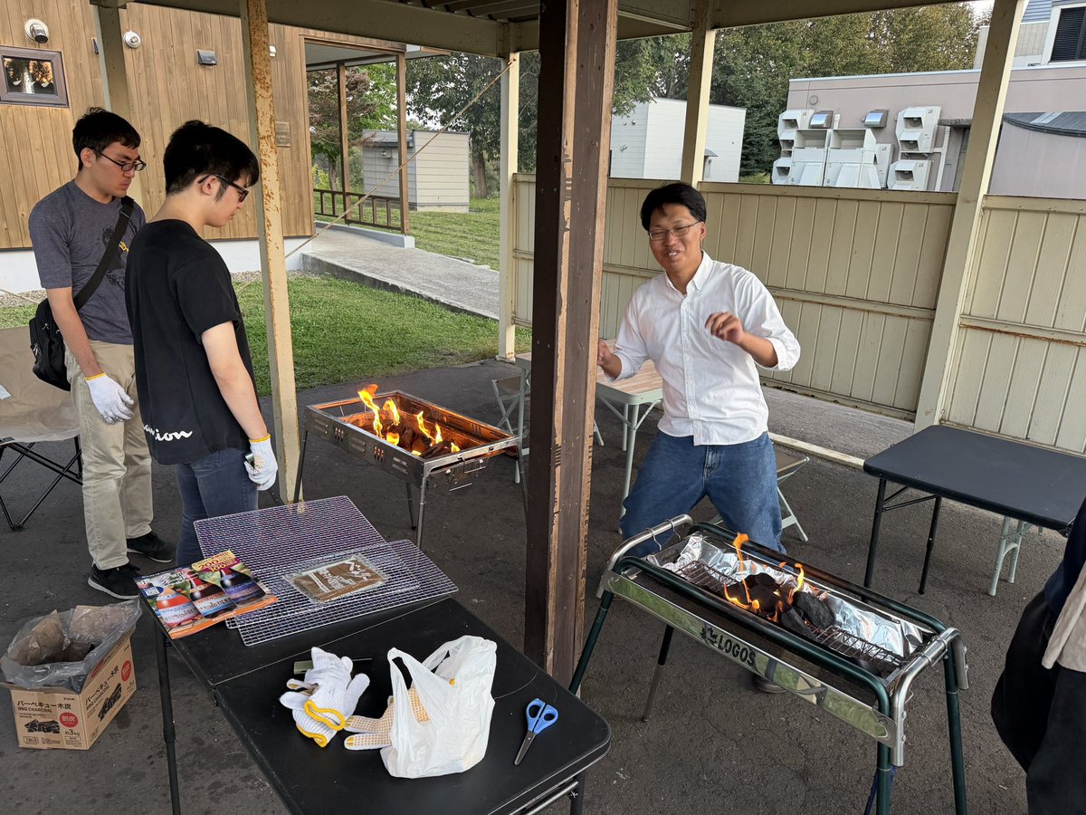 研究室合宿のBBQ